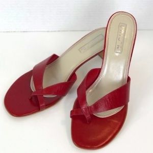 Unisa Red Leather Strappy Heels Sandals Sz 8.5
